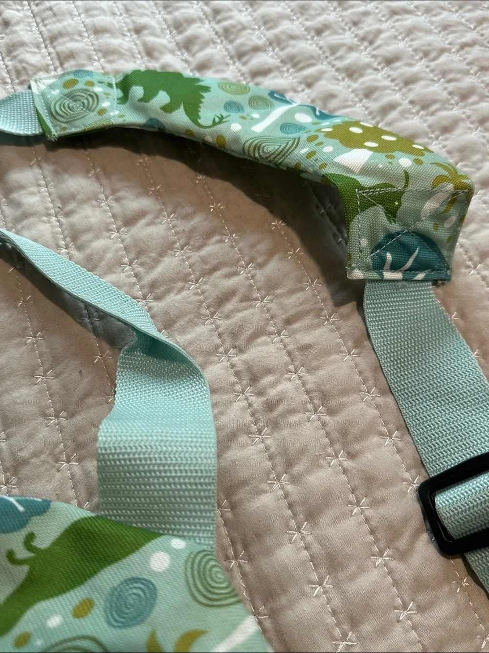 Kids Dino Print Duffle Bag in Mint and Green